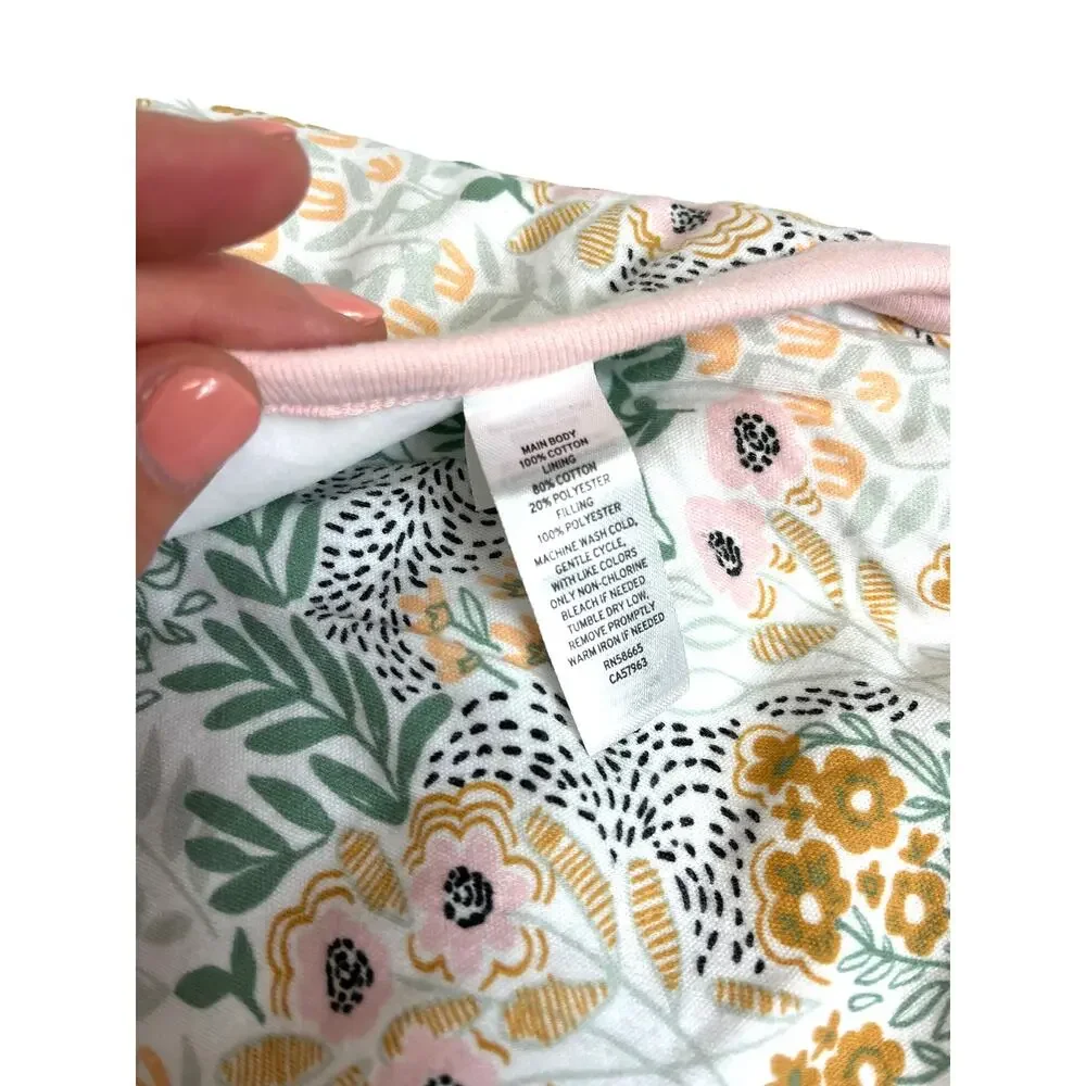 Nordstrom COTTON WRAP BABY BUNTING | NWT | White Pink Wildflowers Print - Picture 5 of 11